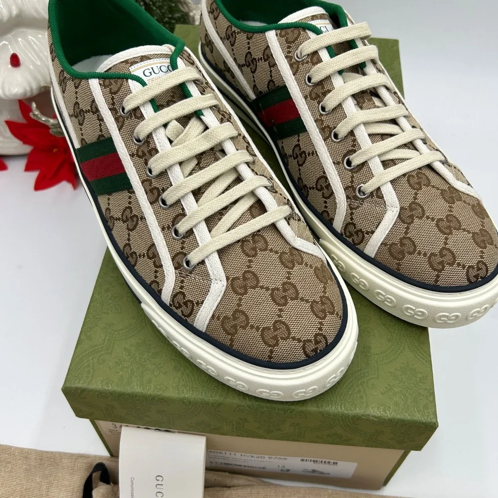 Men’s Gucci tennis 1977 low top sneakers size 12 fits 12.5 US made in Italy